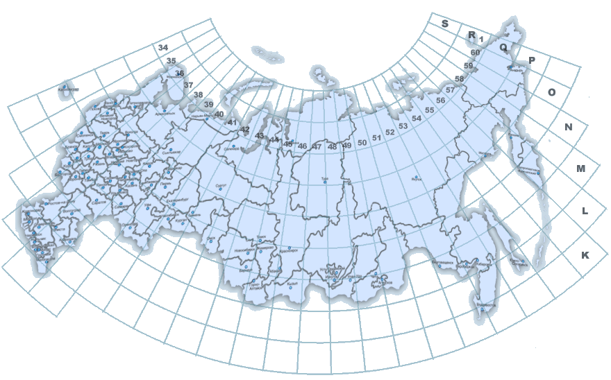 Карта по квадратам россия